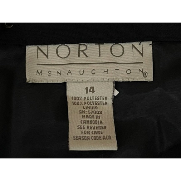 Norton McNaughton Women's Size 14 Pencil Skirt Abstract Geo Print Faux Snaps - Picture 7 of 8